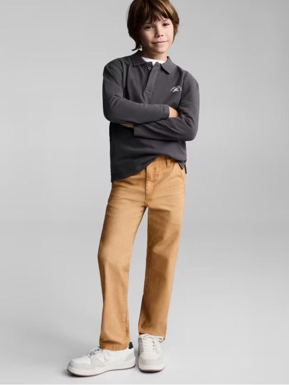 Mango Kids Camel Straight-Leg Jeans